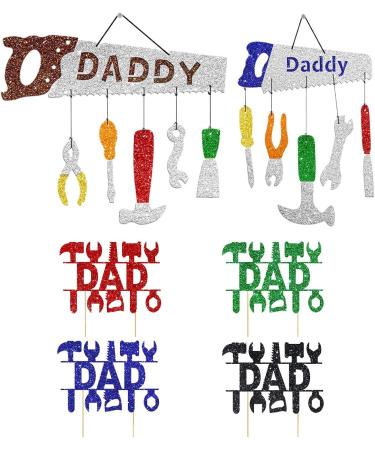 Fathers Day Cake Decorations - Happy Father Day Decoration - Dad Ever Cake Picks Decorations for Happy Father's Day Theme Party Supplies Silver Keloc - Buy Online on GoSupps.com