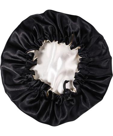 Beaupretty Satin Sleep Caps - Double Layer Adjustable Night Hat for Hair Protection (Black) - Buy Online on GoSupps.com