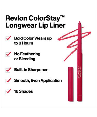 Revlon Colorstay Lip Liner in 660 Mauve - Longwear Rich Color with Built-in Sharpener - Buy Online on GoSupps.com