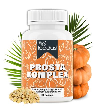 LOODUS 180 capsules pumpkin saw palms complex without chemical prosta capsules high dose with pumpkin seed extract and saw palm extract + 12 suitable ingredients such as Maca B6 zinc and selenium-vegan