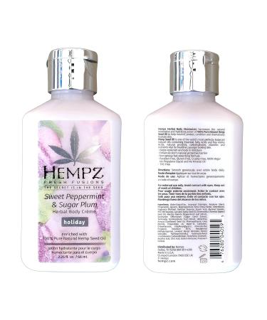 Hempz Triple Moisture Sweet Peppermint & Sugar Plum Body Creme - 2.25oz | Hydrating Body Lotion - Buy Online on GoSupps.com