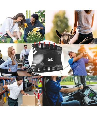 Innoti Back Band for Men & Women - Lumbar Support Belt for Sports & Work - Adjustable Compression Back Brace - Size S (50 A 69 cm) - Black & Light - Buy Online on GoSupps.com