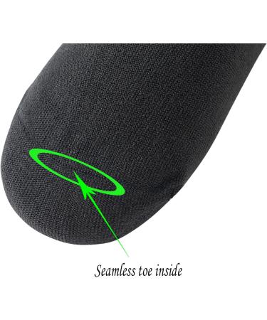 Yomandamor Men's Diabetic Socks 5-Pair Pack - Coolmax Ankle Socks with Arch Support, Size 10-13, Black - Buy Online on GoSupps.com