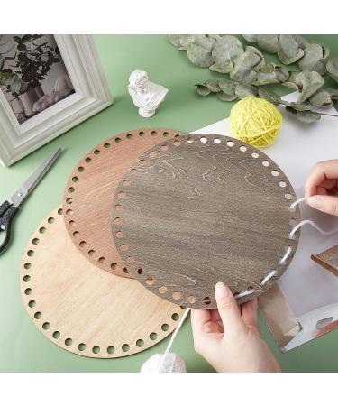 PandaHall Wooden Basket Bottoms for DIY Craft - 7.8 Round Crochet Base, Large Natural Wood Shaper for Weaving, 8mm Hole, 3 Colors - Buy Online on GoSupps.com