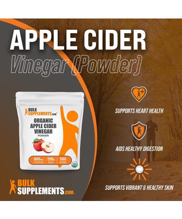 Organic Apple Cider Vinegar Powder - 500mg per Serving - Digestive Support - Soy Free - 250g - 500 Servings - 8.8oz - Buy Online on GoSupps.com