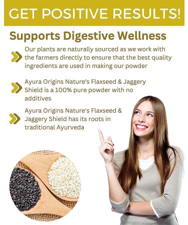 AYURA ORIGINS Flaxseed & Jaggery Shield - 50 Servings - Gas Relief & Gut Health Support - Buy Online on GoSupps.com