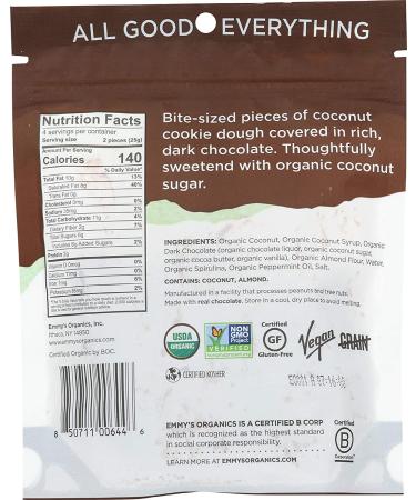Emmy's Organic Coconut Chocolate Mint Cookies - 3.5 oz | Gluten-Free, Vegan Treats - Buy Online on GoSupps.com
