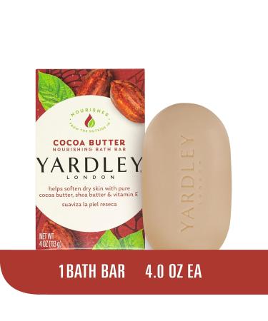 Yardley London Cocoa Butter Bath Soap Bar - Nourishing Softens Dry Skin 4 oz - Pack of 3 with Shea Butter & Vitamin E - Buy Online on GoSupps.com