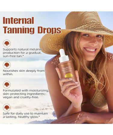 Gouttes de bronzage boire gouttes de bronzage gouttes de bronzage autobronzant pour le visage et le corps gouttes de bronzage potables favorisent le teint naturel de la peau sans dommages du - Buy Online on GoSupps.com