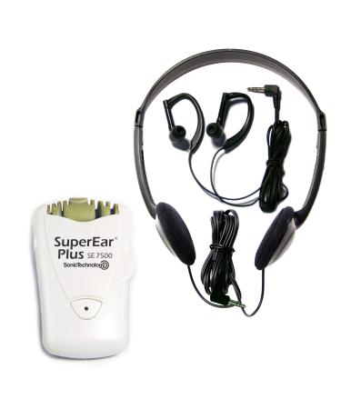 SuperEar Plus Model SE7500 Personal Sound Amplification Product with Case, Headphones and Discreet Earbuds