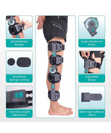 Doukom Hinged Knee Brace - Adjustable Post Op Support for ACL, PCL, MCL, Meniscus Tear & Arthritis - Orthopedic Stabilizer for Recovery - Buy Online on GoSupps.com