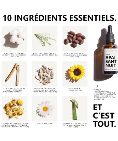 NIGHT Face Serum | 100% natural | With Organic Cotton Oils + Organic Calendula + Organic Aloe vera + Organic Jojoba + Organic Bisabolo | Soothes + Protects + Nourishes. | 30ml | 10 essential ingredients and that's it. - Buy Online on GoSupps.com