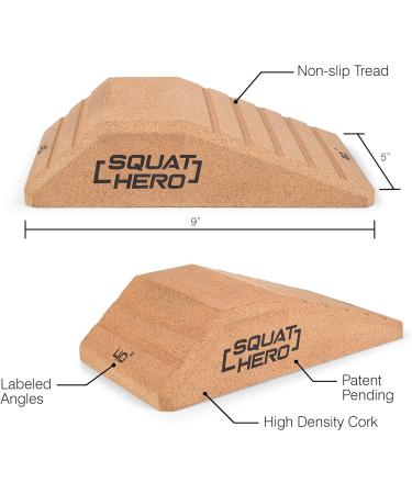 Squat Hero Cork Wedge Block - Non-Slip Sloping Board for ATG Training | Patent Registered Ideal for Knees Over Toes - 2 Pack - Buy Online on GoSupps.com