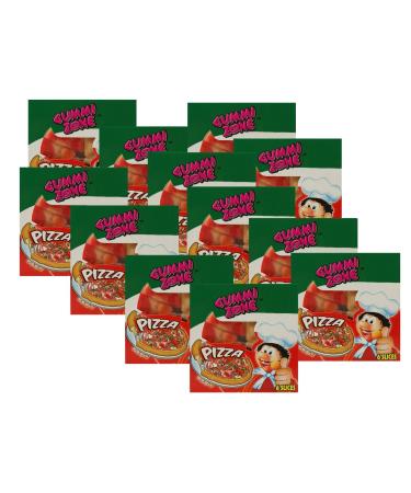 Gummi Zone Pack of 12 Mini Gelatin Pizza Candy 6 Slice