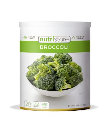Nutristore Freeze Dried Broccoli | 20 Servings | 5.64 OZ | 25 Year Shelf Life | Amazing Taste | Healthy Snack | Emergency and Survival Food 1-Pack