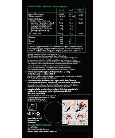 Buy Natural Hemp Seed Oil - 3L Organic Cold-Pressed Raw Vegan & Rich in Omega-3 Omega-6 | Supports Healthy Cholesterol Vitamin E Kosher Certified - Canah - Buy Online on GoSupps.com