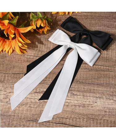Kryzalite Silky Satin Hair Loops & Clips - Black & White Ponytail Holders for Women - 2 Piece Set - Buy Online on GoSupps.com