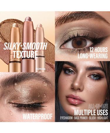Set de 6 b tons d'ombres paupi res Crayon ombres paupi res cr me mate et scintillante Kit de maquillage des yeux en b ton de contour illumination des yeux waterproof et longue dur e (#B) - Buy Online on GoSupps.com