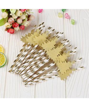 YZYDF 30 Pcs Christmas Tree Straws Paper Drinking Straws Decorations Recyclable Striped Paper Straws Party Supplies - Buy Online on GoSupps.com