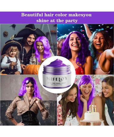 4.23oz Violet Temporary Hair Dye - Purple Instant Hair Color Cream Wax | Unisex Styling Pomade for Parties Cosplay Halloween & Christmas - Buy Online on GoSupps.com