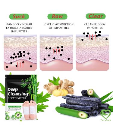 Ginger Foot Pads - 30 Pads for Better Sleep and Stress Relief | Natural Bamboo Vinegar and Ginger Powder | Premium Ingredients for Foot & Body Care - Buy Online on GoSupps.com