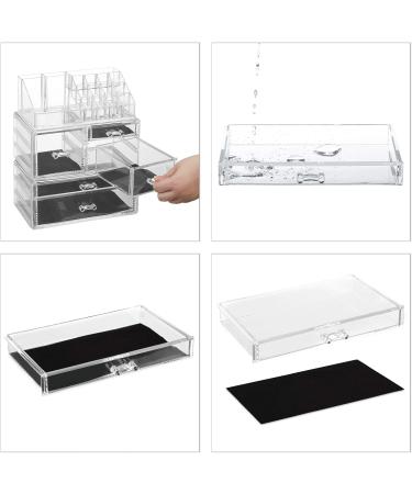 Relaxdays Acrylic Makeup Organizer - 21 Compartment Cosmetic Tower for Lipstick & Nail Polish - Clear Storage Solution for Beauty Essentials - Buy Online on GoSupps.com