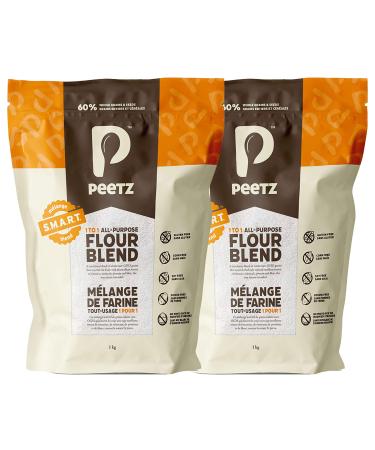 Peetz S.M.A.R.T. Blend 60% Superfoods & Ancient Whole Grains | Allergen-free |Gluten-Free Low-Starch | All-Purpose Flour | One-To-One | Easy-to-use blend for Bread Pizza Pasta Cookies Cakes muffins | Healthier more nutritious Options | High in vitamins & 