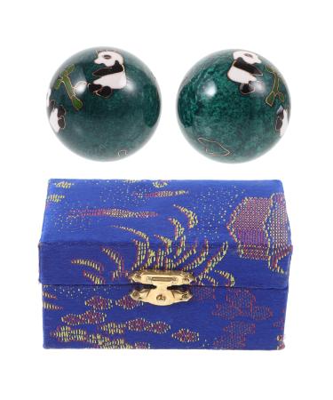 Beavorty 2st Fitness handball Chinese massage balls Finger-powered exercise ball spiked massage ball Massage ball made of metal physioball for the hand cloisonne cloisonn aemille strengthen