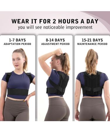 Posture Corrector for Women & Men | Adjustable Back Straightener & Upper Back Brace - Scoliosis Hunchback Support (XX-Large/Black - Buy Online on GoSupps.com