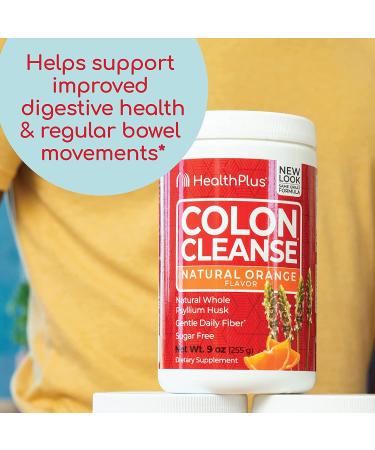 Health Plus Colon Cleanse - Daily Fiber Supplement, Gluten-Free, Orange Flavor - 9oz, 36 Servings - Buy Online on GoSupps.com