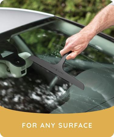 JULY HOME Premium 11-inch Silicone Squeegee with Stainless Steel Core - Shower Accessories for Bathroom, Mirror, Car, Window, Tile and Shower Glass Door (Black) - Buy Online on GoSupps.com