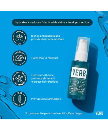 VERB Hydrate Oil 2 Fl Oz - Amber & Warm Jasmine | Lightweight Hair Hydration | International Shipping - Buy Online on GoSupps.com