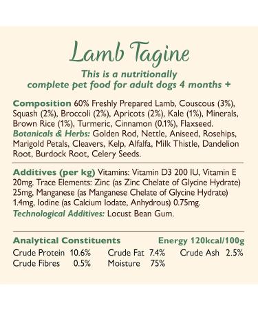 Lilys Kitchen Grain-Free Lamb Tajine Wet Dog Food - 6 x 400g Cans | Natural Adult Dog Food | International Shipping - Buy Online on GoSupps.com