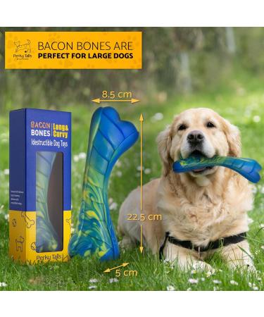 Perky Tails Indestructible Dog Toys for Large Dogs - Large Dog Toys Built for Aggressive Chewers & Canine Vision - Hard Dog Toys with Delicious Bacon Flavour 1-pack Single Pack Large - Buy Online on GoSupps.com