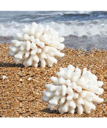 Besimplle 2 pieces of artificial corals ornaments aquarium resin coral decor underwater sea plants aquarium decoration aquarium plant white/opulent garden - Buy Online on GoSupps.com
