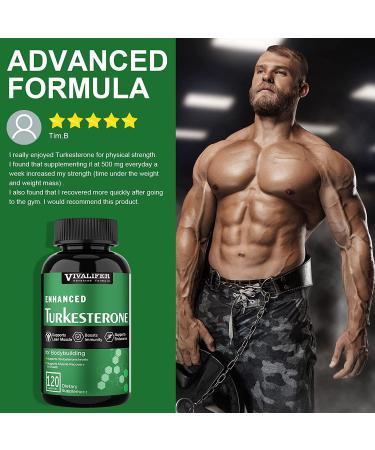 Turkesterone 1000mg Muscle Building & Mood Boost Supplement - 2 Pack, 240 Vegan Capsules, Male Strength Enhancer & Immune Support - Buy Online on GoSupps.com