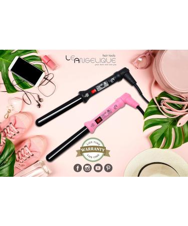 Le Angelique 1 Inch Ceramic Curling Wand - Beach Waves & Curls | 25mm Clipless Hair Curler with Glove & Clips | 450F Heat | Dual Voltage - Tiffany Blue - Buy Online on GoSupps.com