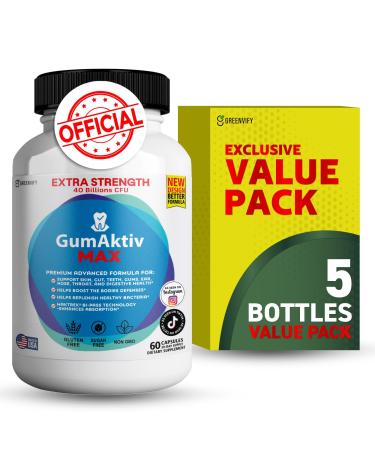 GumAktiv Max Probiotic Supplement 40 Billion CFU 60 Capsules Advanced Formula for Digestive Health (5)