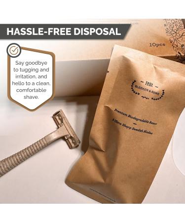 Eco-Friendly Biodegradable Disposable Razors | Bleeker and Rowe | Plant-Based | Triple Swedish Steel Blades | Individually Wrapped (10 - Buy Online on GoSupps.com