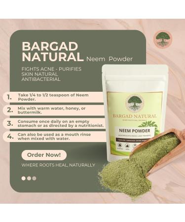 Bargad Natural Neem Powder 100g (3.53 oz) Azadirachta Indica Leaf Powder Natural Skin & Health Support for All Skin Types - Buy Online on GoSupps.com