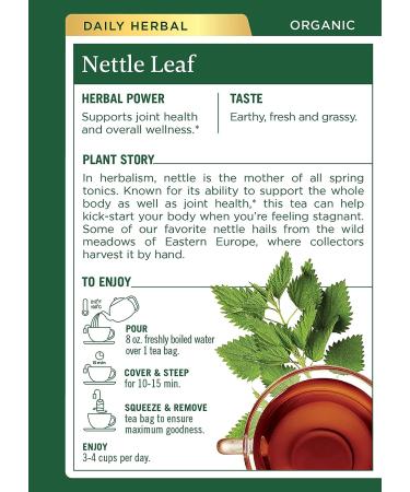 Traditional Medicinals Organic Nettle Leaf Tea - Joint Health & Wellness Support - 48 Tea Bags (Pack of 3) - Buy Online on GoSupps.com