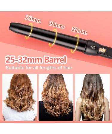 Ceramic Coating Hair Curler 25-32mm Curling Wand | Fast Heat | Long&Short Hair Curling Iron | Auto Shut-Off | 100-210V | Black - Buy Online on GoSupps.com