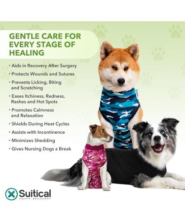Suitical Recovery Suit for Dogs - XL Blue Camouflage | International Shipping Available - Buy Online on GoSupps.com