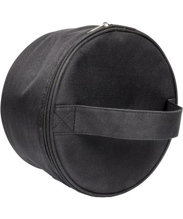 Wig Travel Case - Foldable Round Wig Box | Lightweight & Durable Makeup Bag for Men & Women - Black - Buy Online on GoSupps.com