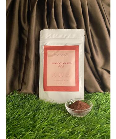 Meesha Moroccan Red Clay Powder - 3.5 oz (100g) | Detoxifying Oil-Absorbing 100% Natural for Face Masks & Hair Care - Buy Online on GoSupps.com