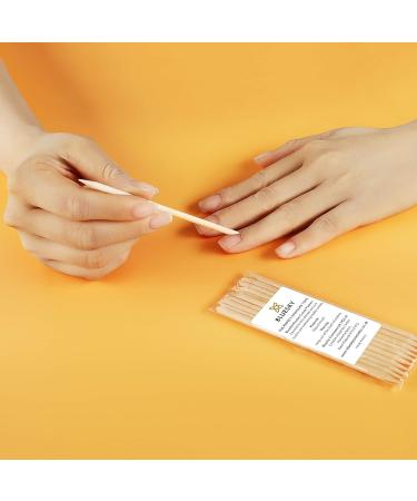Bluesky 100 Double Ended Orange Wood Cuticle Pushers & Nail Cleaner Tools 11.5cm - Pack of 100 - Buy Online on GoSupps.com