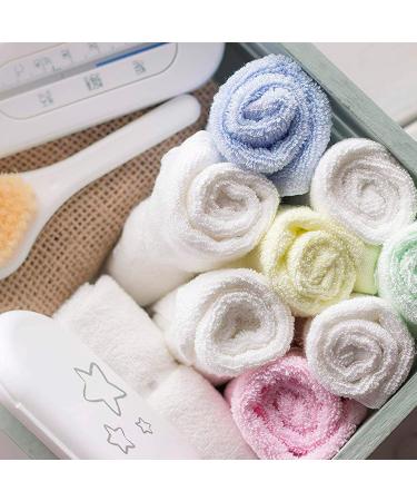 JM Bamboo Baby Washcloths - 8 Pack Soft Cloths for Sensitive Skin | 25x25 cm | Children's Set with Laundry Bag - Blue & White - Buy Online on GoSupps.com