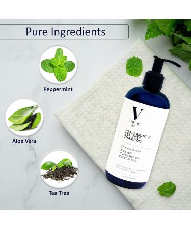 Sulfate Free Keratin Shampoo | Peppermint & Tea Tree Anti-Frizz | Nourishing Aloe Vera & Jojoba | 12 fl oz - Buy Online on GoSupps.com