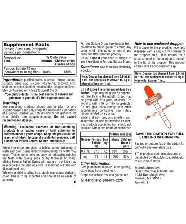 Ferrous SULF Drops 15MG/ML*SIL 50 ML - Buy Online on GoSupps.com