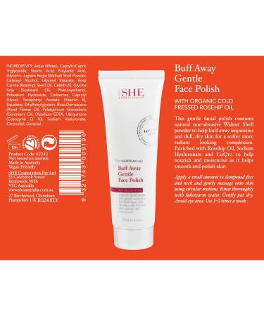 Om She Pure Botanicals Buff Away Gentle Face Polish 125ml with Rosehip Oil - Exfoliating Facial Scrub - Buy Online on GoSupps.com